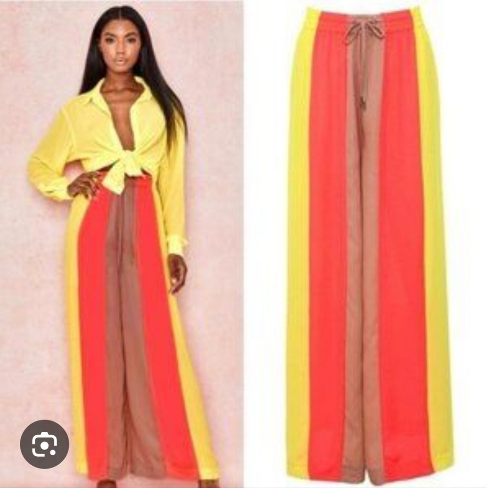 HOUSE OF CB LONDON Sheer Wide Leg Pants See Photos XS